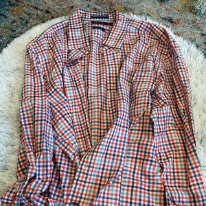 Nautica Orange and blue button down. Great condition!